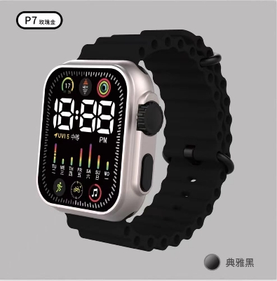 Picture of LED Silicon Watch Unisex Digital Display Wristwatch for Men And Women Black 