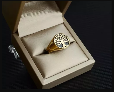 Picture of Stainless Steel Ring Fashion Jewelry Finger Ring Gold 