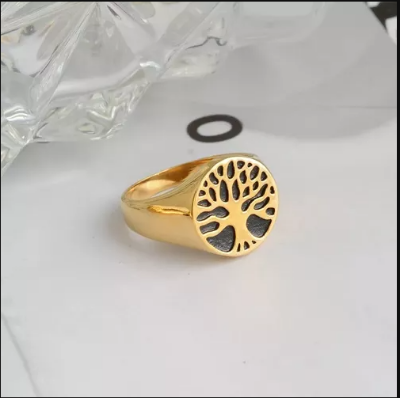 Picture of Stainless Steel Ring Fashion Jewelry Finger Ring Gold 