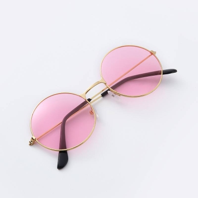 Picture of Trendy 70s Style Pink Sunglasses  Lightweight & Comfortable Eyewear for a Groovy Vibe Light pink 