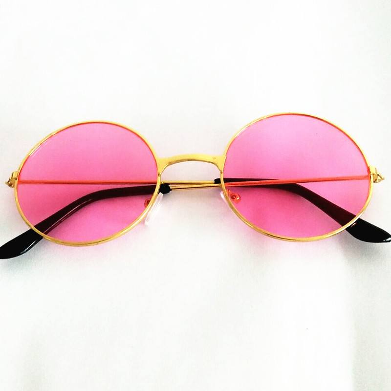 Picture of Trendy 70s Style Pink Sunglasses  Lightweight & Comfortable Eyewear for a Groovy Vibe Light pink 