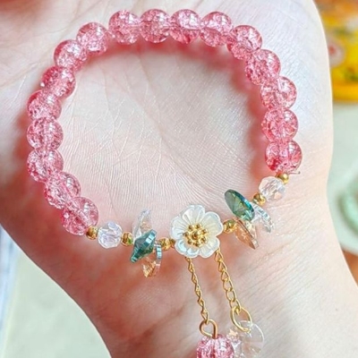 Picture of Women's Aurora Bloom Dangle Bracelet Fashion Jewelry Accessory Pink 