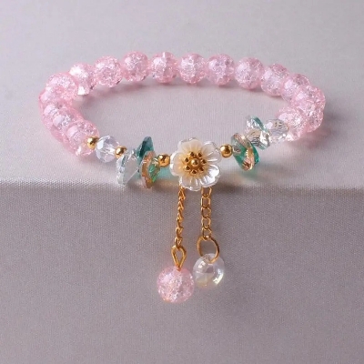 Picture of Women's Aurora Bloom Dangle Bracelet Fashion Jewelry Accessory Pink 