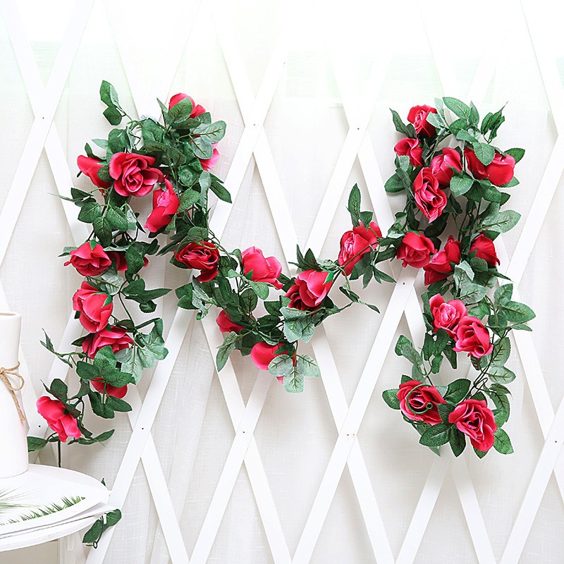 Picture of Blossoming Beauty: Artificial Red Rose & Greenery Monogram Letter Red 