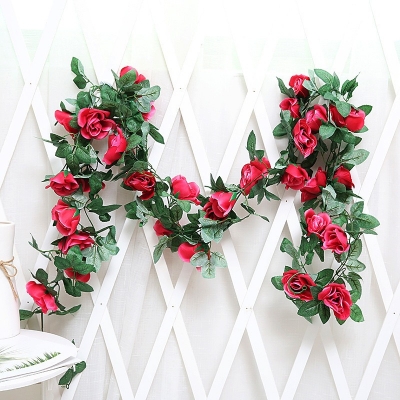 Picture of Blossoming Beauty: Artificial Red Rose & Greenery Monogram Letter Red 