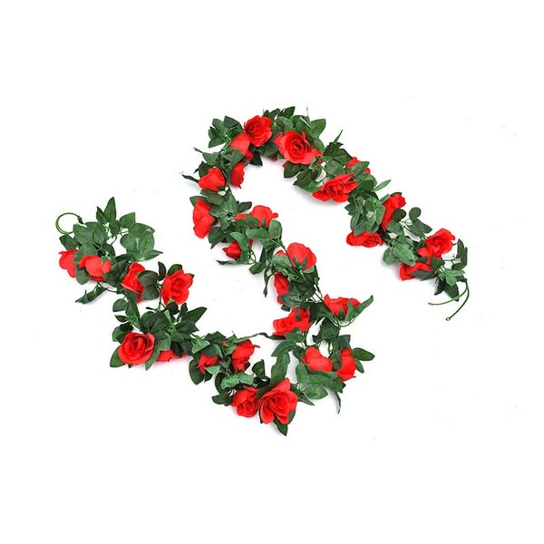 Picture of Blossoming Beauty: Artificial Red Rose & Greenery Monogram Letter Red 