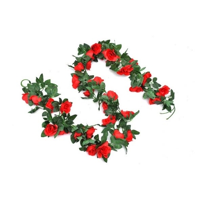 Picture of Blossoming Beauty: Artificial Red Rose & Greenery Monogram Letter Red 