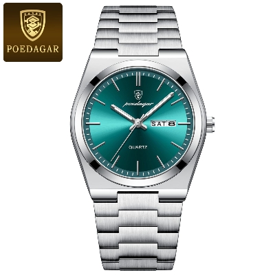 Picture of Poedagar Men’s Dress Watch with Green Dial and Crystal Hour Dots  