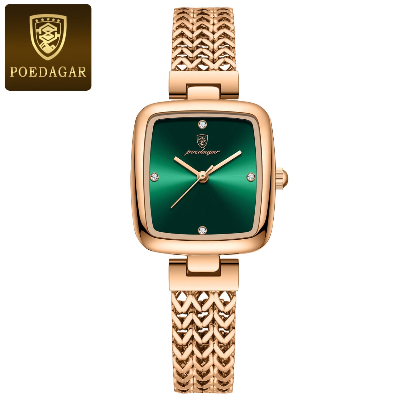 Picture of Stylish & Fashionable  Elegant Rhombus Mirror Original Quartz Ladies Watch Green 