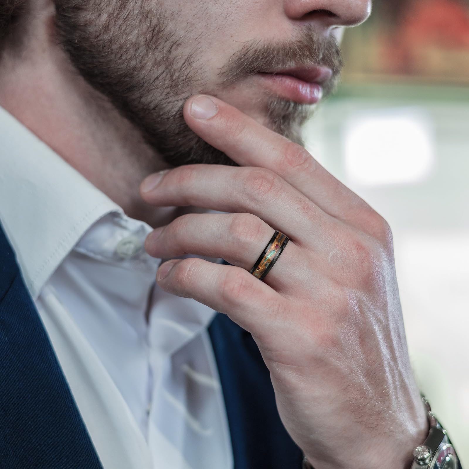 Picture of Titanium steel finger Ring for men Multicolor 