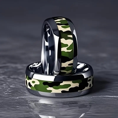 Picture of steel Finger Ring for Men - Black Multicolor 