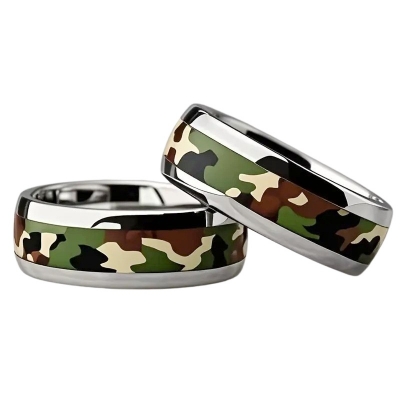 Picture of steel Finger Ring for Men - Black Multicolor 