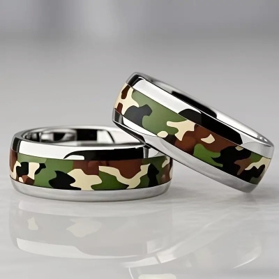 Picture of steel Finger Ring for Men - Black Multicolor 
