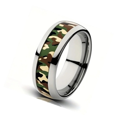 Picture of steel Finger Ring for Men - Black Multicolor 