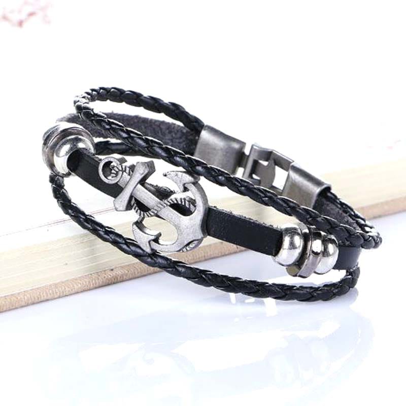 Picture of new stylish mens Bracelet for fashion Black 21 CM