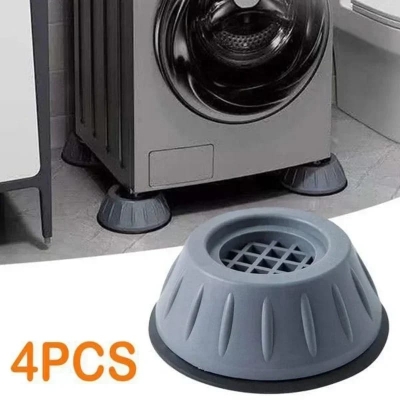 Picture of 4 Pcs Anti-Slip Foot Pad Washing Machine Rubber Pads Anti Vibration Washer Dryer Feet Pad with different types Grey 