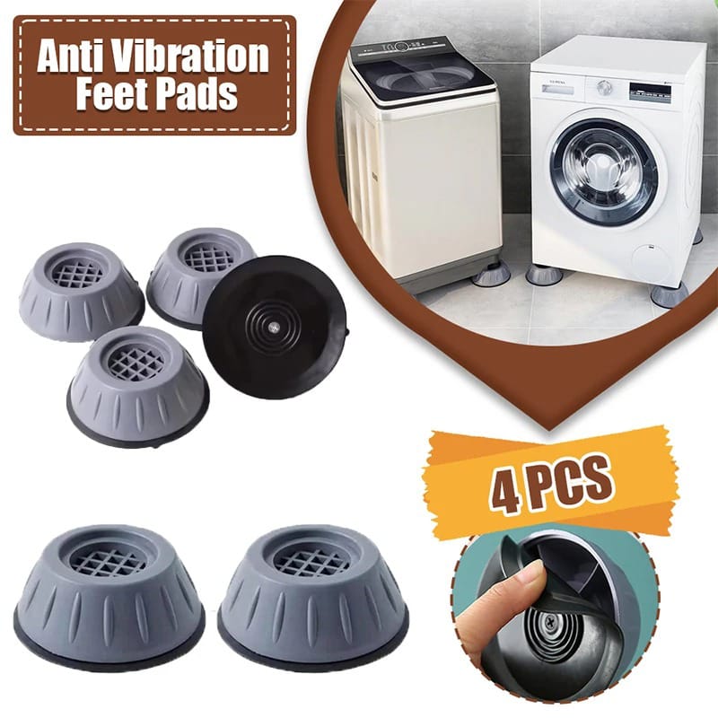 Picture of 4 Pcs Anti-Slip Foot Pad Washing Machine Rubber Pads Anti Vibration Washer Dryer Feet Pad with different types Grey 