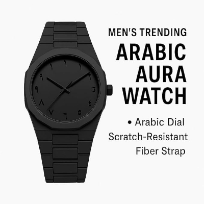 Picture of Arabic Aura Watch (Premium Quality)Men Watch Black 