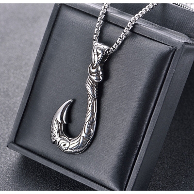 Picture of Highly Sustainable - Trendy Simple Stainless Steel Chain Jewellery Gift For Men - Durabilty Assured - Well Inspired & Crafted Fish Hook Silver 
