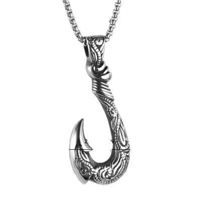 Picture of Highly Sustainable - Trendy Simple Stainless Steel Chain Jewellery Gift For Men - Durabilty Assured - Well Inspired & Crafted Fish Hook Silver 
