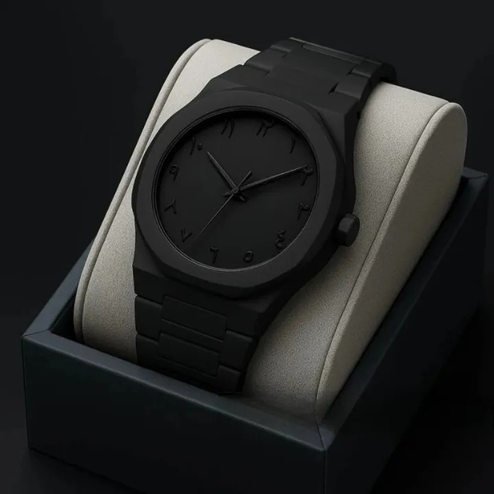 Picture of Aura Men’s Matte Black Analog Watch With Arabic Numerals  