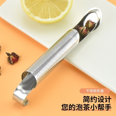 Picture of Green Tea Strainer Stainless Steel Tea Infuser Hanging Pipe Design Silver 