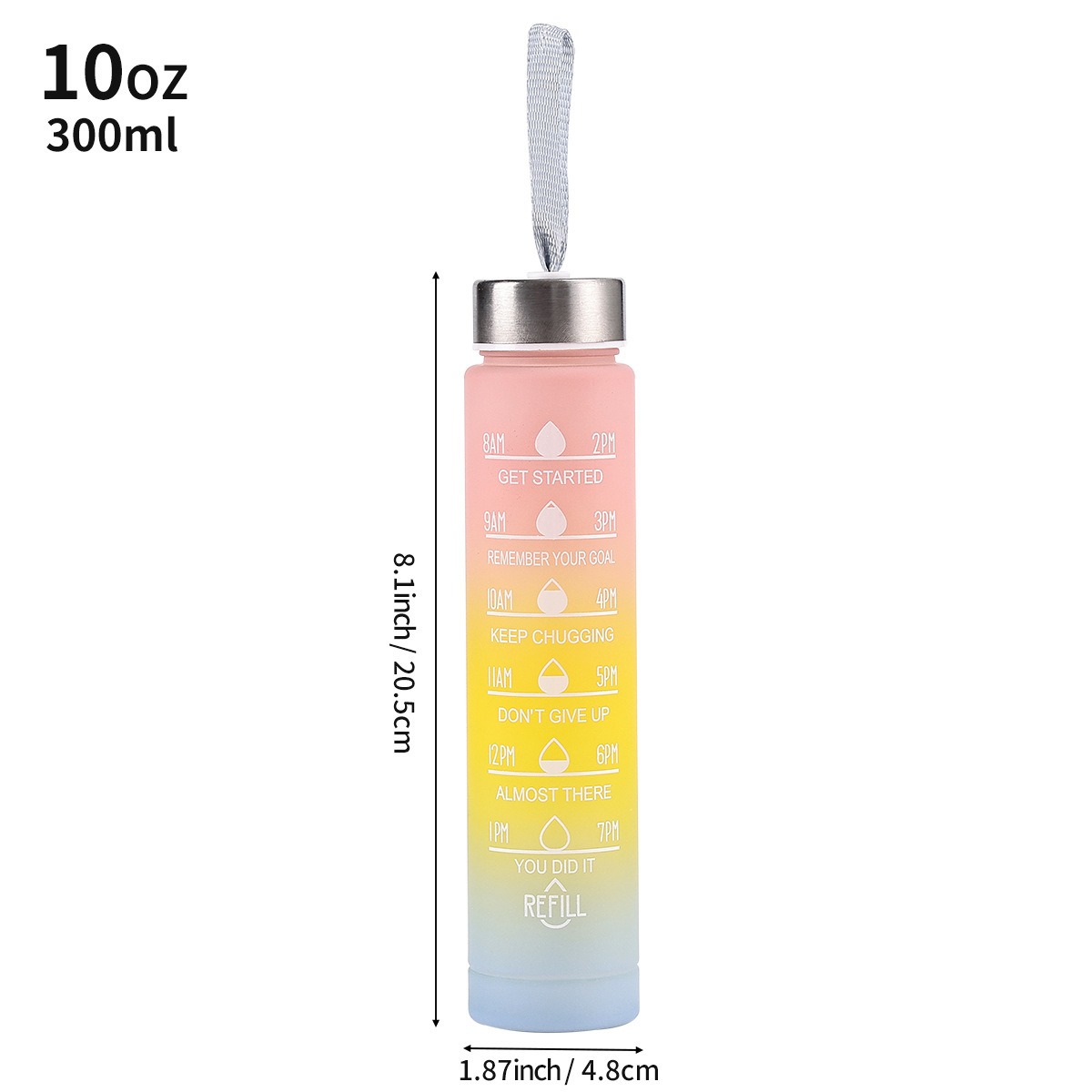 Picture of 300 ml Hight Quality Sports Water Bottle Motivational Portable Water bottle for Outdoor Sport Fitness  