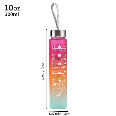 Picture of 300 ml Hight Quality Sports Water Bottle Motivational Portable Water bottle for Outdoor Sport Fitness  