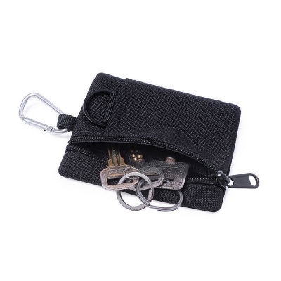 Picture of key bag zipper coin purse headphones storage card bag small wallet mini tools bag Black 