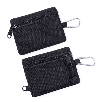Picture of key bag zipper coin purse headphones storage card bag small wallet mini tools bag Black 