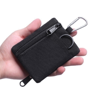 Picture of key bag zipper coin purse headphones storage card bag small wallet mini tools bag Black 