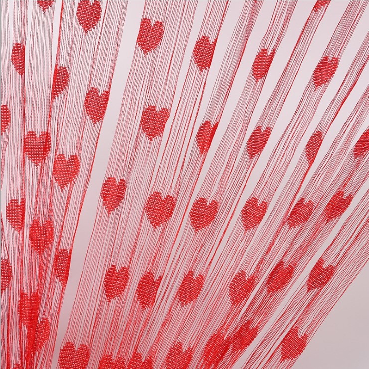 Picture of Love Heart Shaped Net Curtain/Porda -  Porda pink Red Purple  