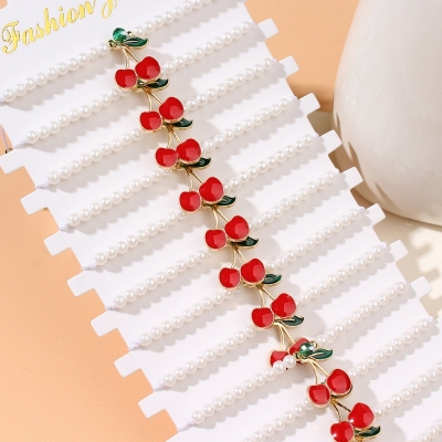 Picture of cherry Crystal Bracelet for Girls and Women  