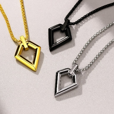 Picture of High Quality New Black Color Chain Locket for Men  
