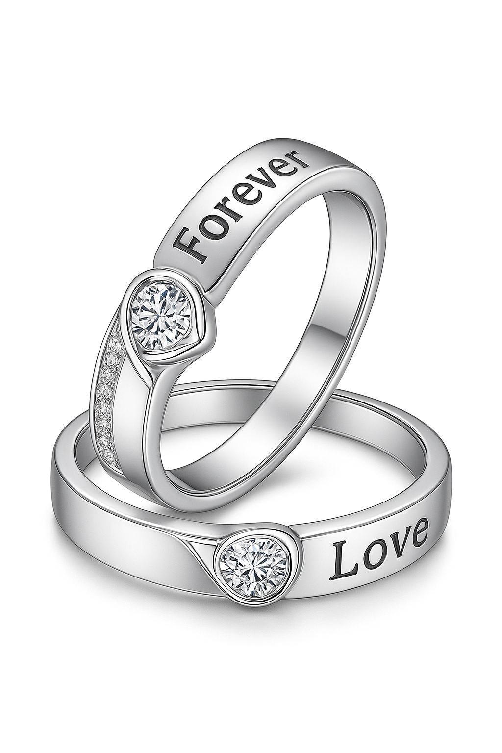 Picture of Couple Ring Set 2 Pcs King And Queen Design Bands for Men And Women Wedding Engagement Rings Jewelry Adjustable 