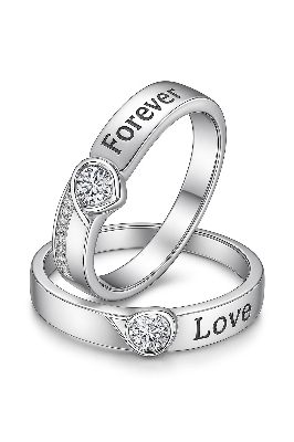 Picture of Couple Ring Set 2 Pcs King And Queen Design Bands for Men And Women Wedding Engagement Rings Jewelry Adjustable 