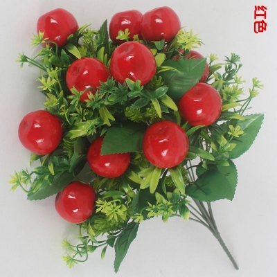 Picture of Simulated hand feeling film plant desktop decoration fake green plant Red 