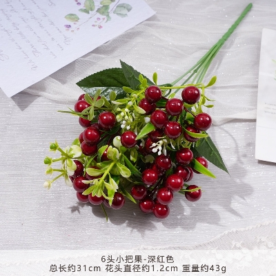 Picture of Simulated hand feeling film plant desktop decoration fake green plant Red 
