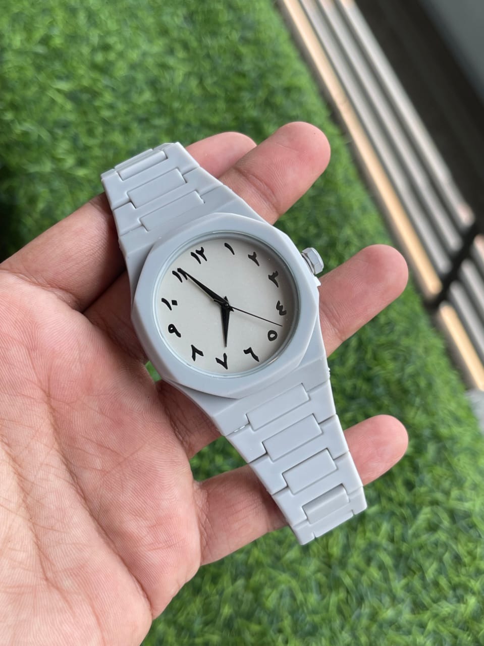 Picture of White Aura Watch Arabic Design Quartz Movement Unisex Wristwatch White 