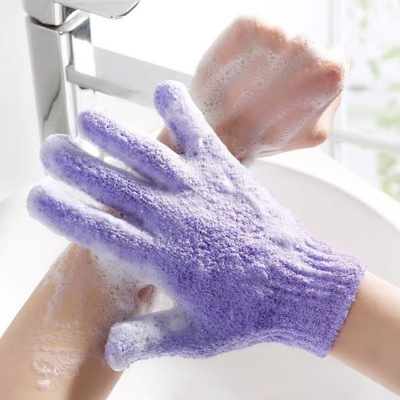 Picture of 2pcs Bath Gloves For Peeling Exfoliating Mitt Glove For Shower Scrub Gloves Resistance Body Massage Sponge Wash Skin Exfoliator  