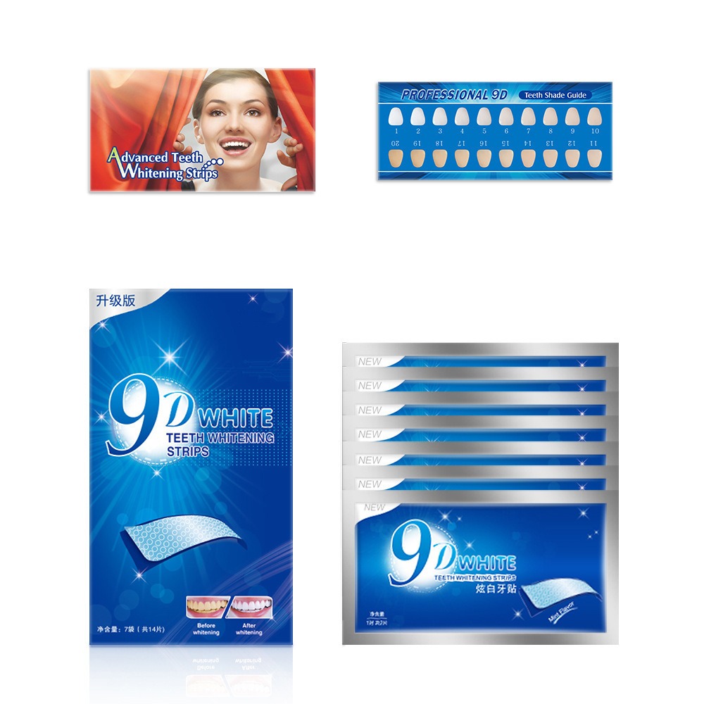 Picture of 9D Teeth Whitening Strips Food Grade Mint Flavor White Teeth Gel Tooth Whitener stickers  