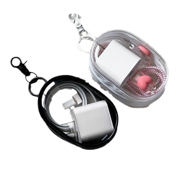 Picture of Mini Transparent Tech Pouch Organizer Bag Black 