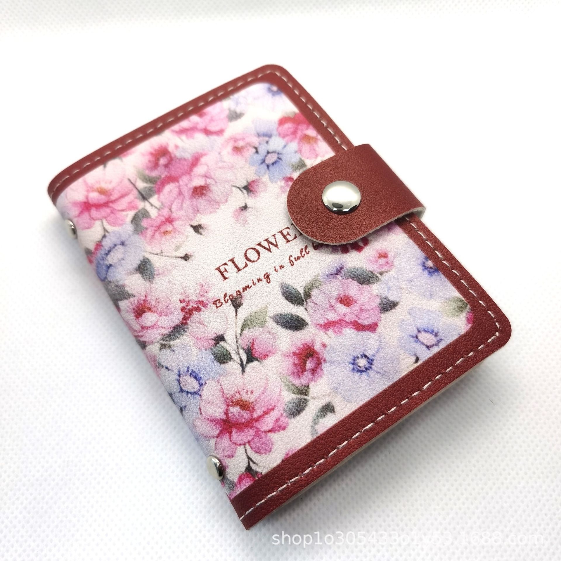 Picture of Multipurpose Flower Pattern Credit Card ID Case and Small Clutch Bag Pink 