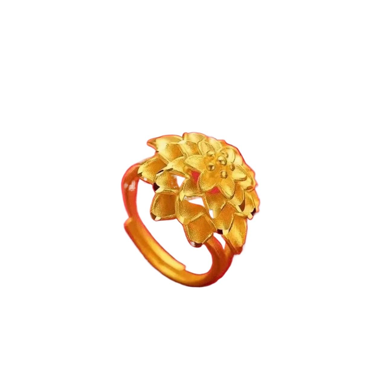 Picture of Vintage Look Gold Plated Flower Ring - Durable & Comfortable Gold 