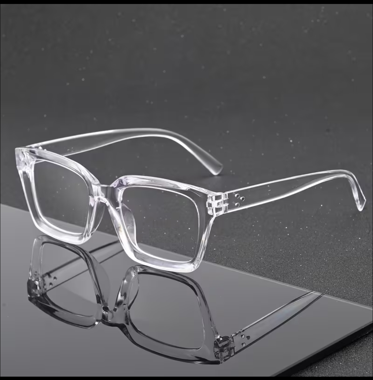 Picture of Retro Big Frame Transparent Glasses - Fashion For Men White 