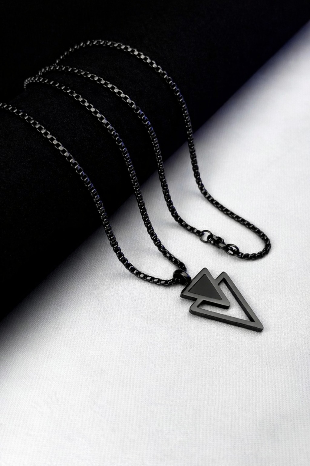 Picture of Stylish Geometric Triangle Nacklace for Men  