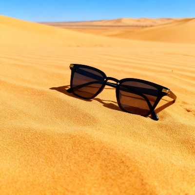 Picture of Stylish Double Bridge Sunglasses - UV Protected Black 