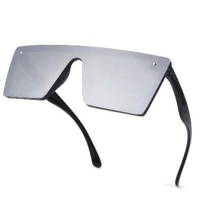 Picture of Flat Top Design Unisex Sunglasses UV400 Protection Black 
