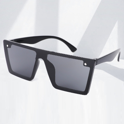 Picture of Flat Top Design Unisex Sunglasses UV400 Protection Black 