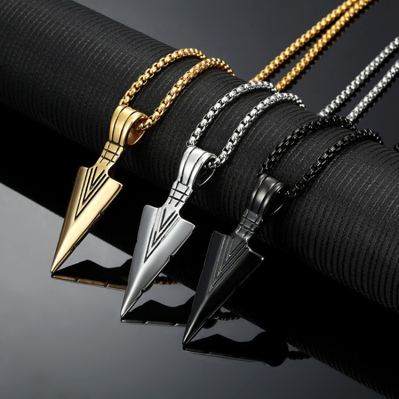 Picture of Fashion Men Matching Arrow Pendant Necklace  